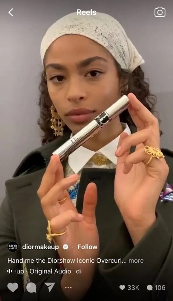 Diormakeup Instagram Reel Mascara Black Model 591x1024