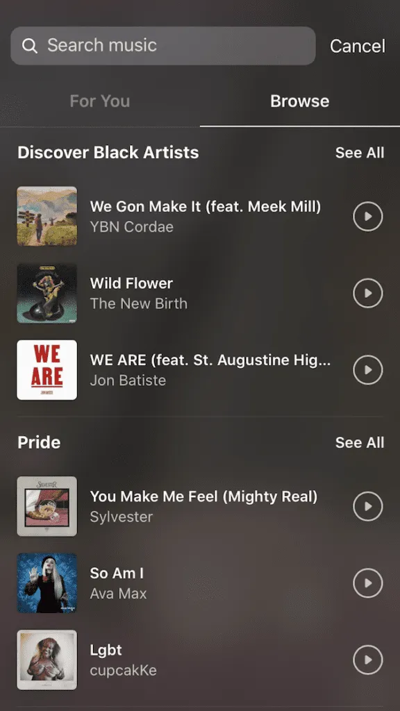 Instagram Music Library 576x1024