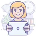 Iconfinder 024 Workspace Workplace Girl Woman Tablet Mobile Computer 2090125