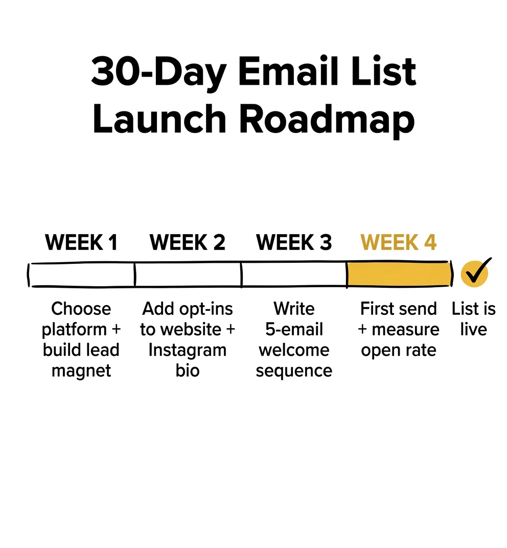 30-day email list building roadmap for photographers
