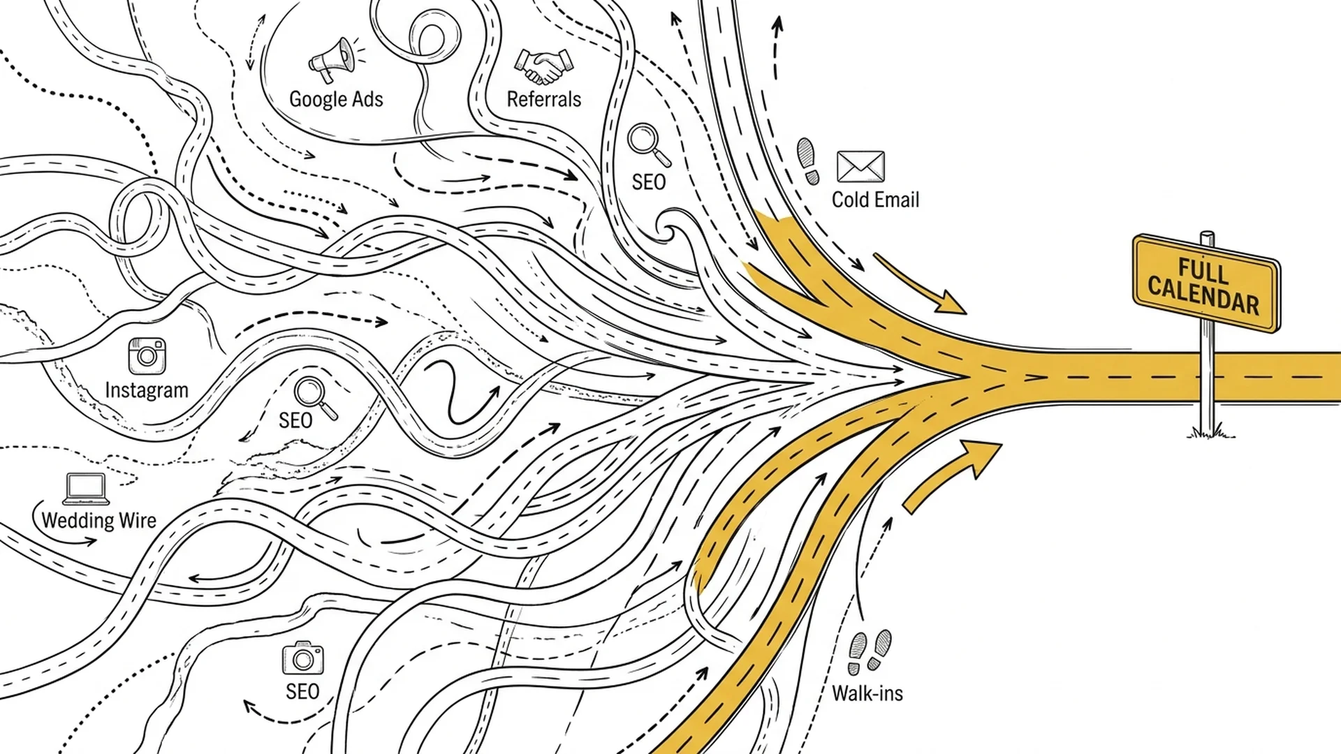 40 ways to get photography clients — all paths lead to a fully booked calendar