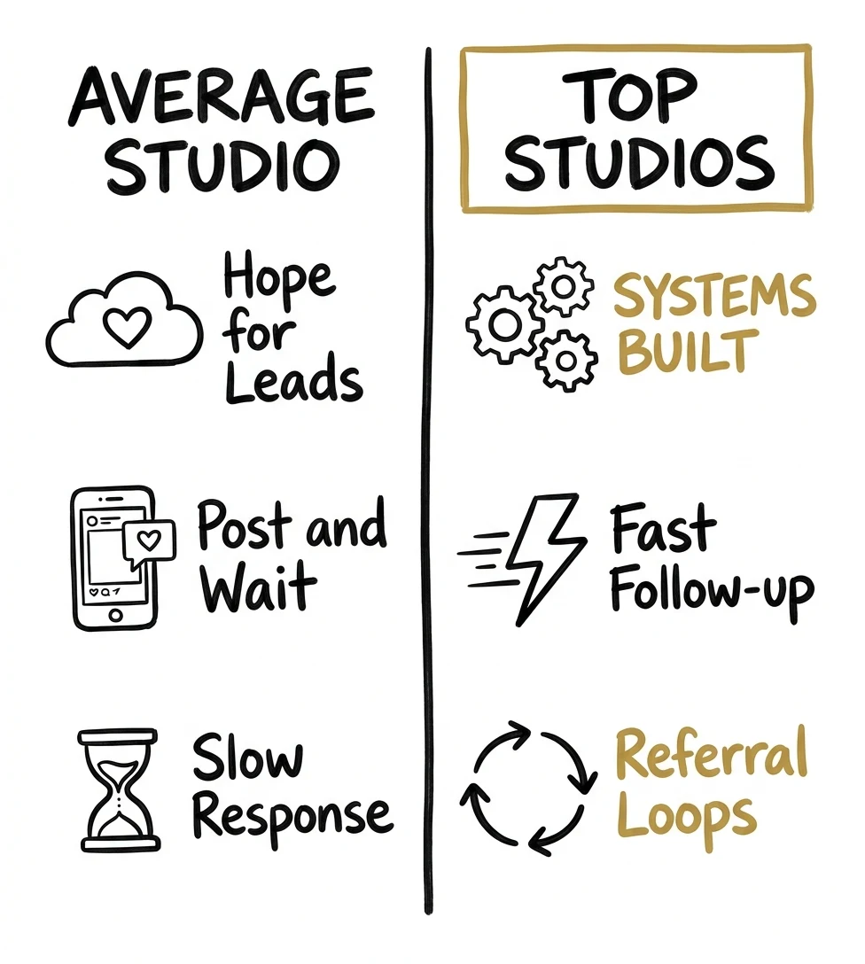 Average studio vs top photography studios comparison — hope-based vs systems-based approach