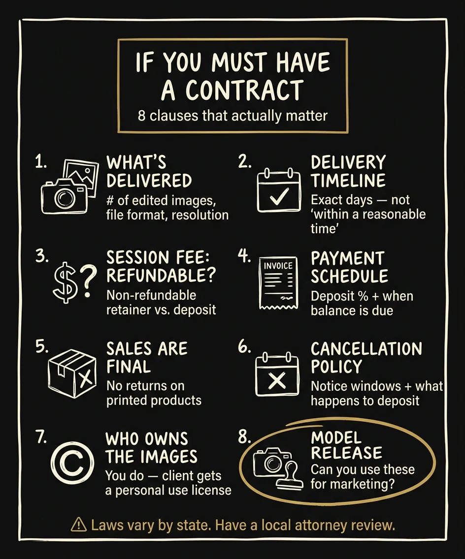 Infographic: If you must have a contract — 8 clauses that actually matter for photographers