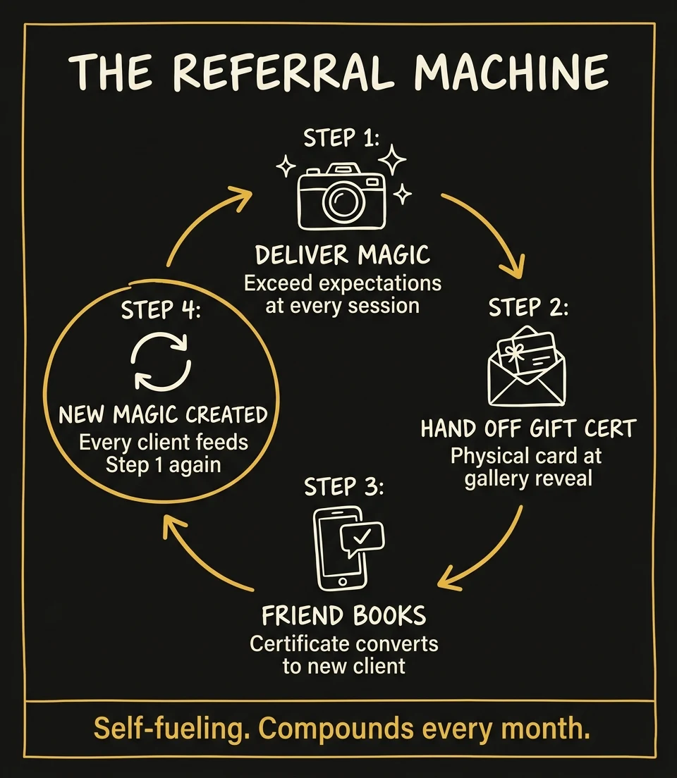 The Referral Machine 4-step loop for photography studios