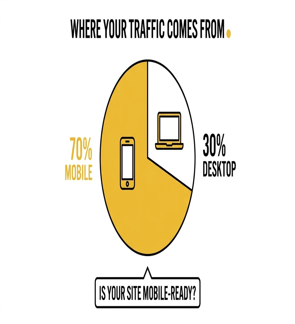 70% mobile 30% desktop — where photography website traffic comes from